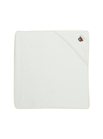 GUESS Kids White Teddy Bear Baby Towel H5BZ21KCCK1 Front View