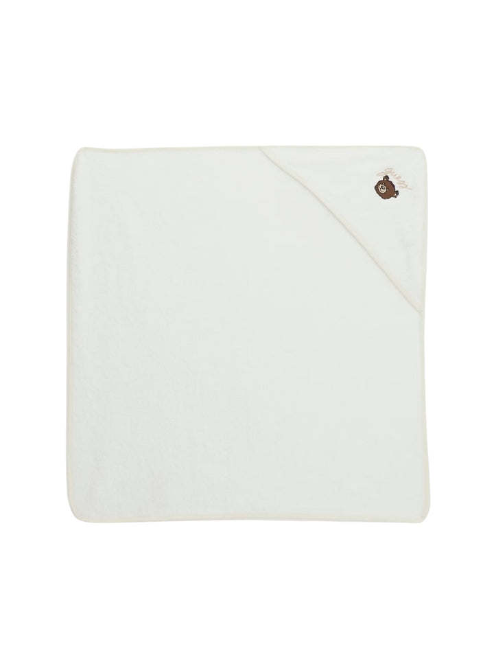 GUESS Kids White Teddy Bear Baby Towel H5BZ21KCCK1 Front View
