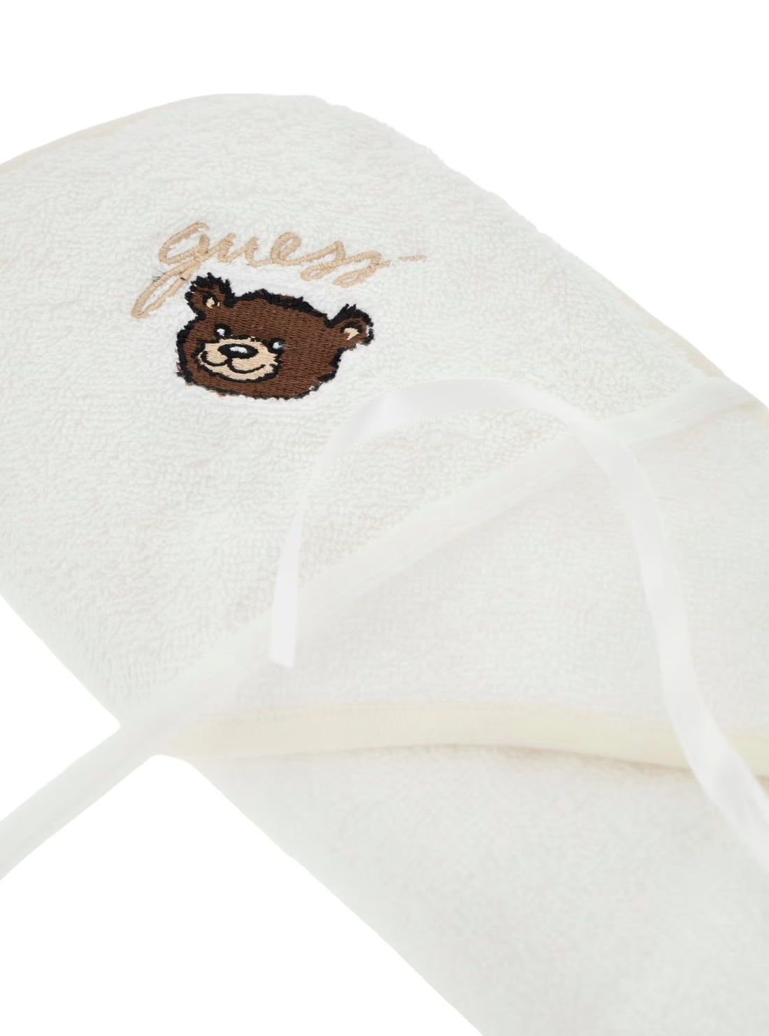 GUESS Kids White Teddy Bear Baby Towel H5BZ21KCCK1 Detail View