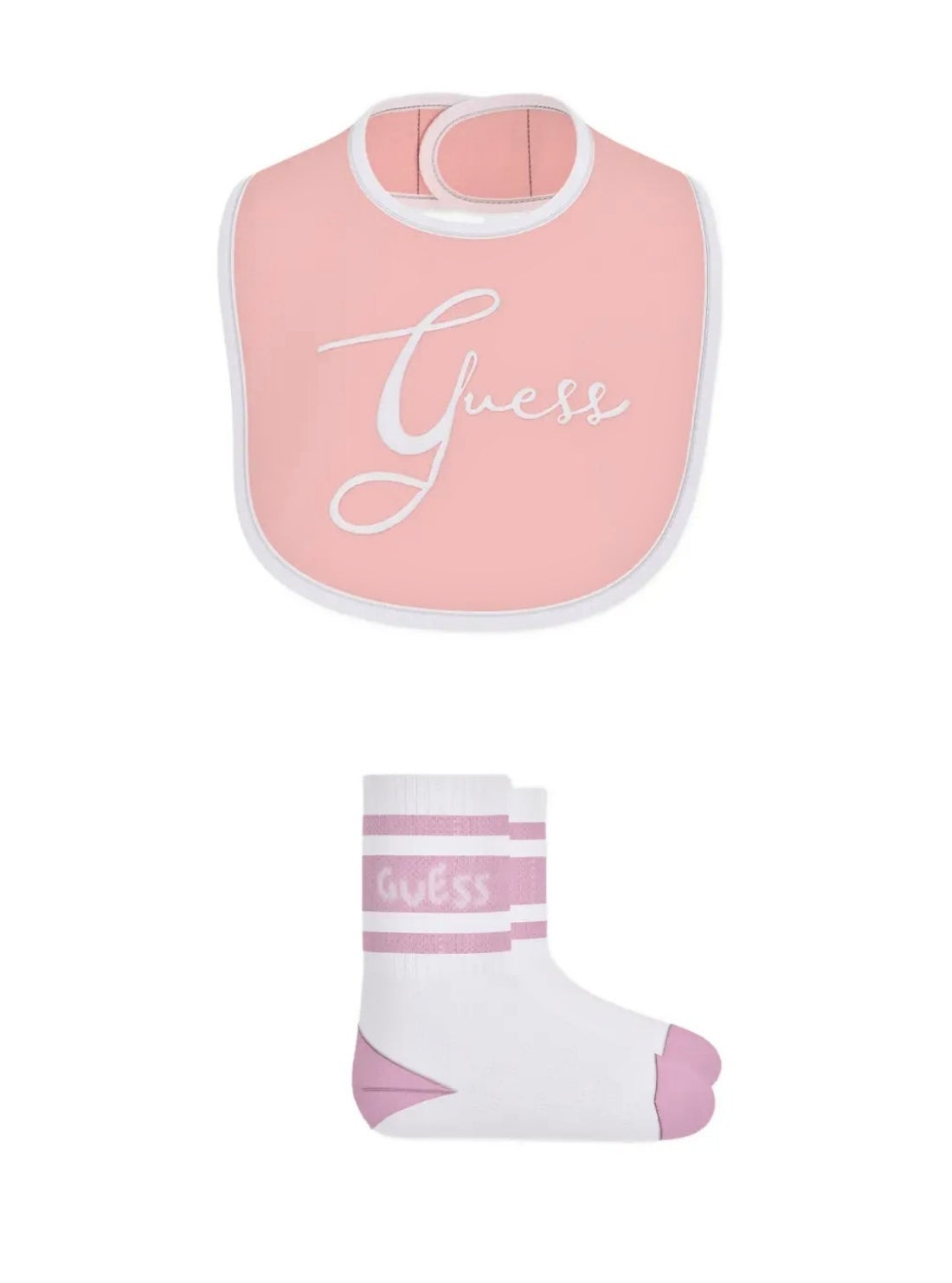 GUESS Baby Pink 5-Piece Bodysuit and Short Set (0-12m) Front View_3