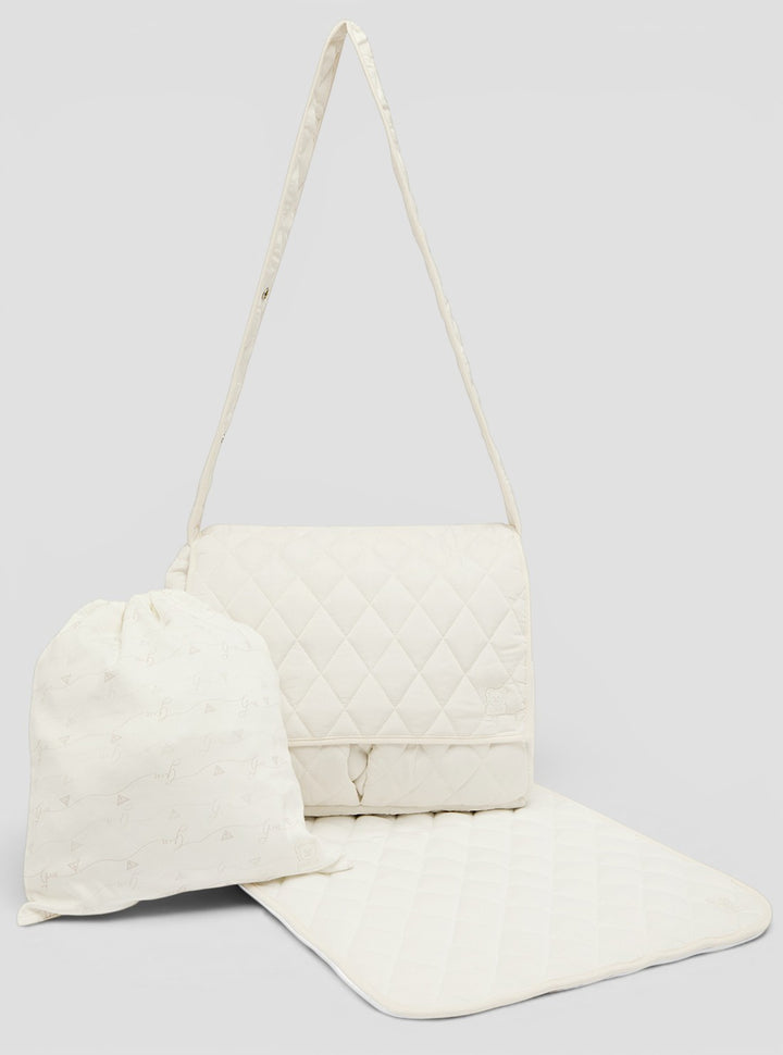 GUESS Accessories Beige Baby Changing Bag with Changing Mat Front View1