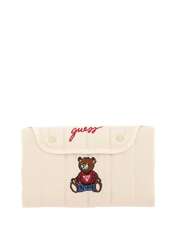 GUESS Kids Beige Teddy Bear Newborn Changing Mat H5YW02WFTO0 Front View