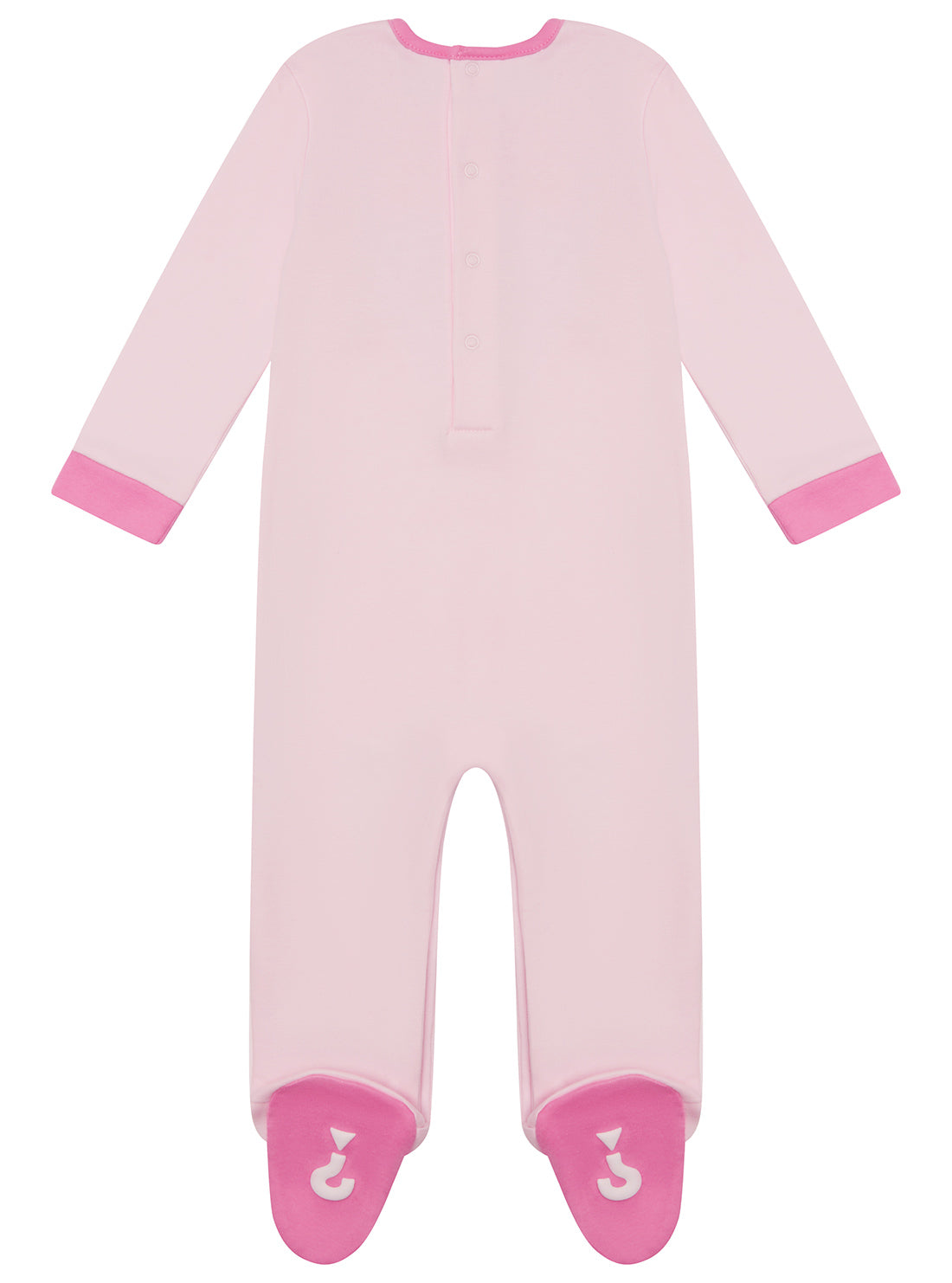 GUESS Kids Pink Baby Interlock Romper (0-12m) H5YW07KA6W4 Back View