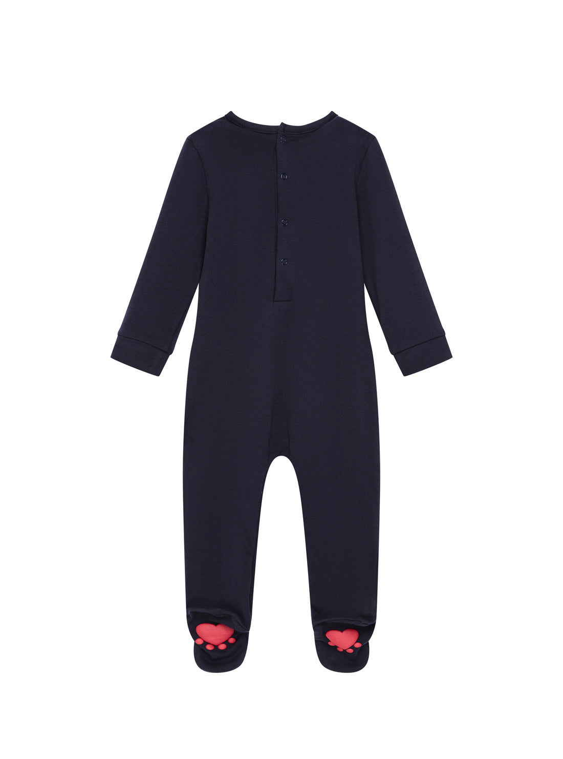 GUESS Womens Blue Bear Graphic Interlock Overall (0-9m) H5YW11KA6W4  Back View