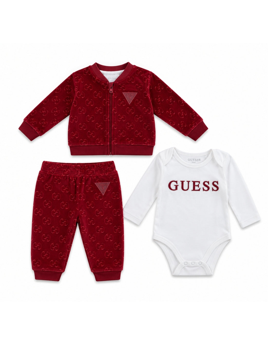 Red 3-Piece Baby Tracksuit Set (0-9m)