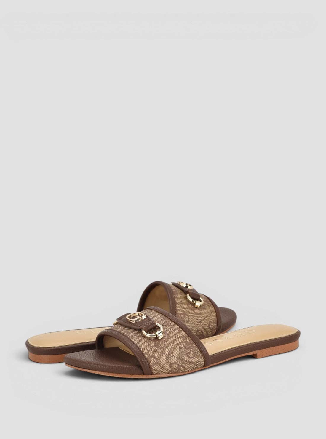 GUESS Footwear Brown Hammin Sandals HAMMIN Front Side View