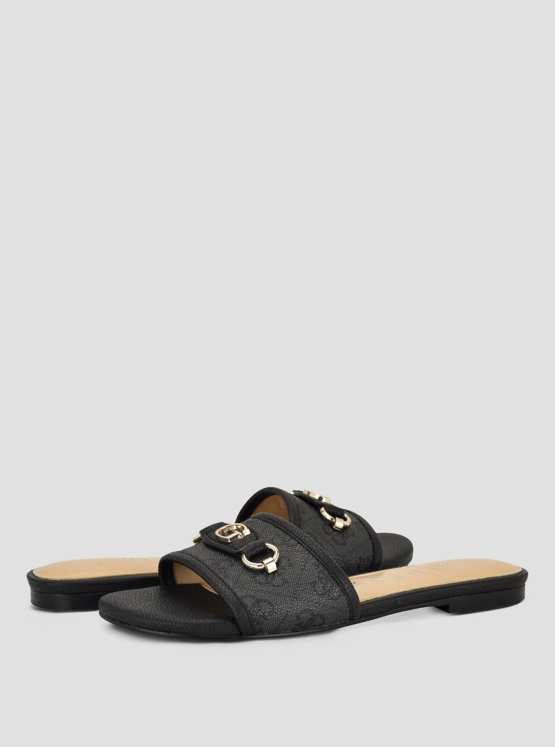 GUESS Footwear Medium Grey Hammin Sandals HAMMIN Front Side View