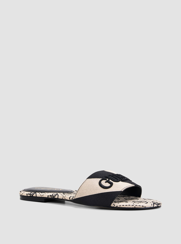 GUESS Footwear Black Harini Slides HARINI Front Side View