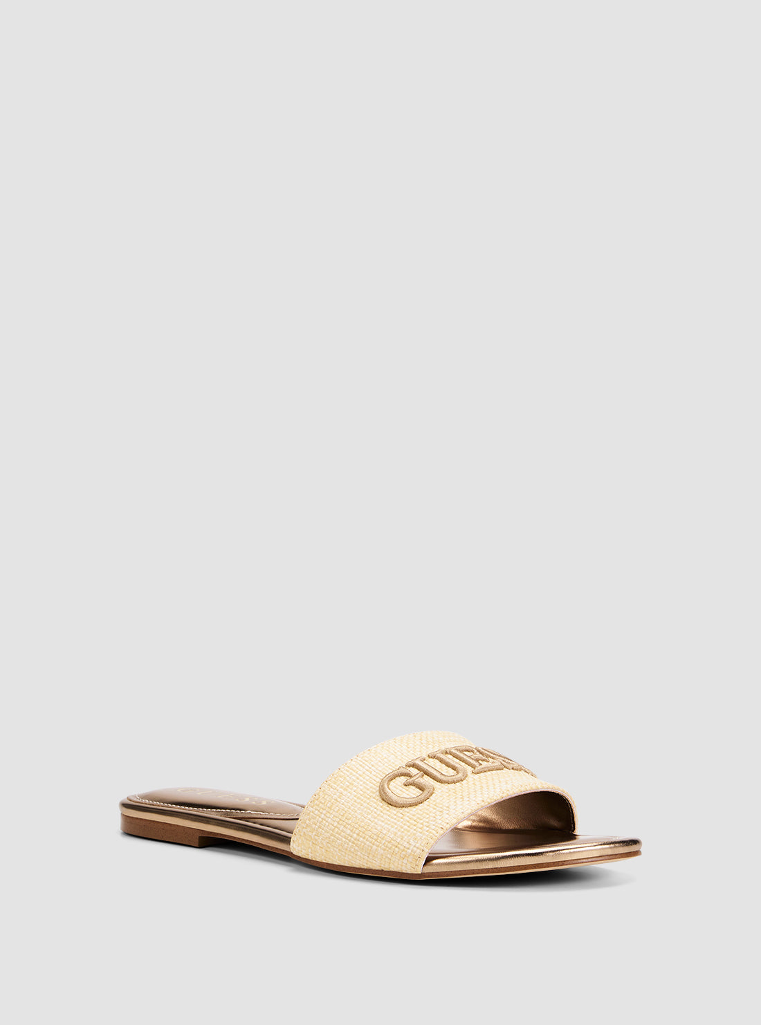 GUESS Footwear Beige Harino Slides HARINO Front Side View