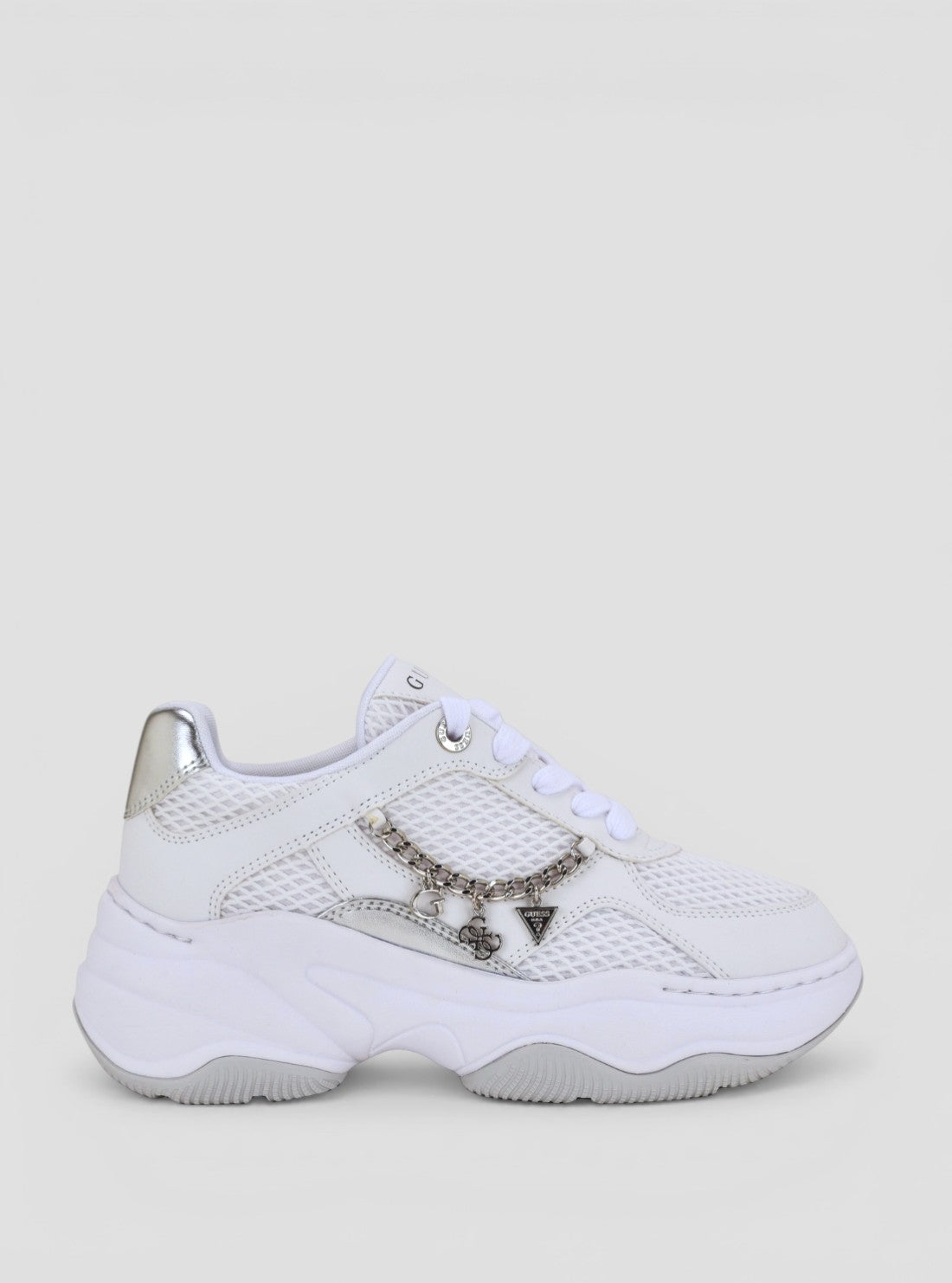 GUESS Womens White Harpaa Sneakers HARPAA Side View