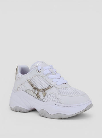 GUESS Womens White Harpaa Sneakers HARPAA Side View