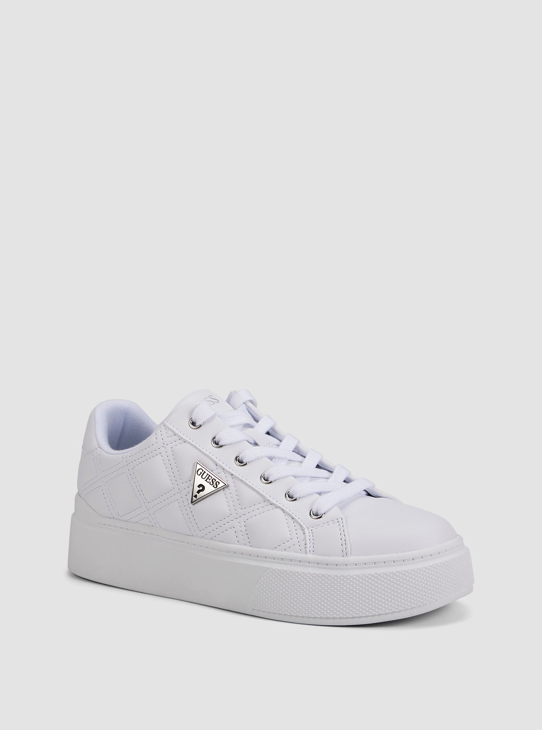 GUESS Footwear White Hazia Platform Sneakers HAZIA Front Side View