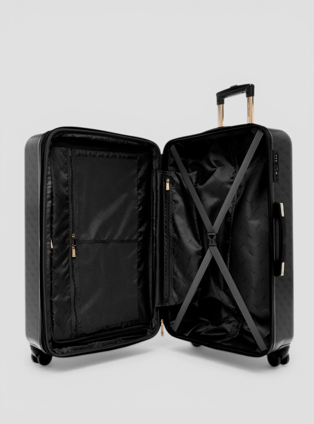 GUESS Luggage Coal Logo Jesco 71cm Suitcase HB838998 Inside View