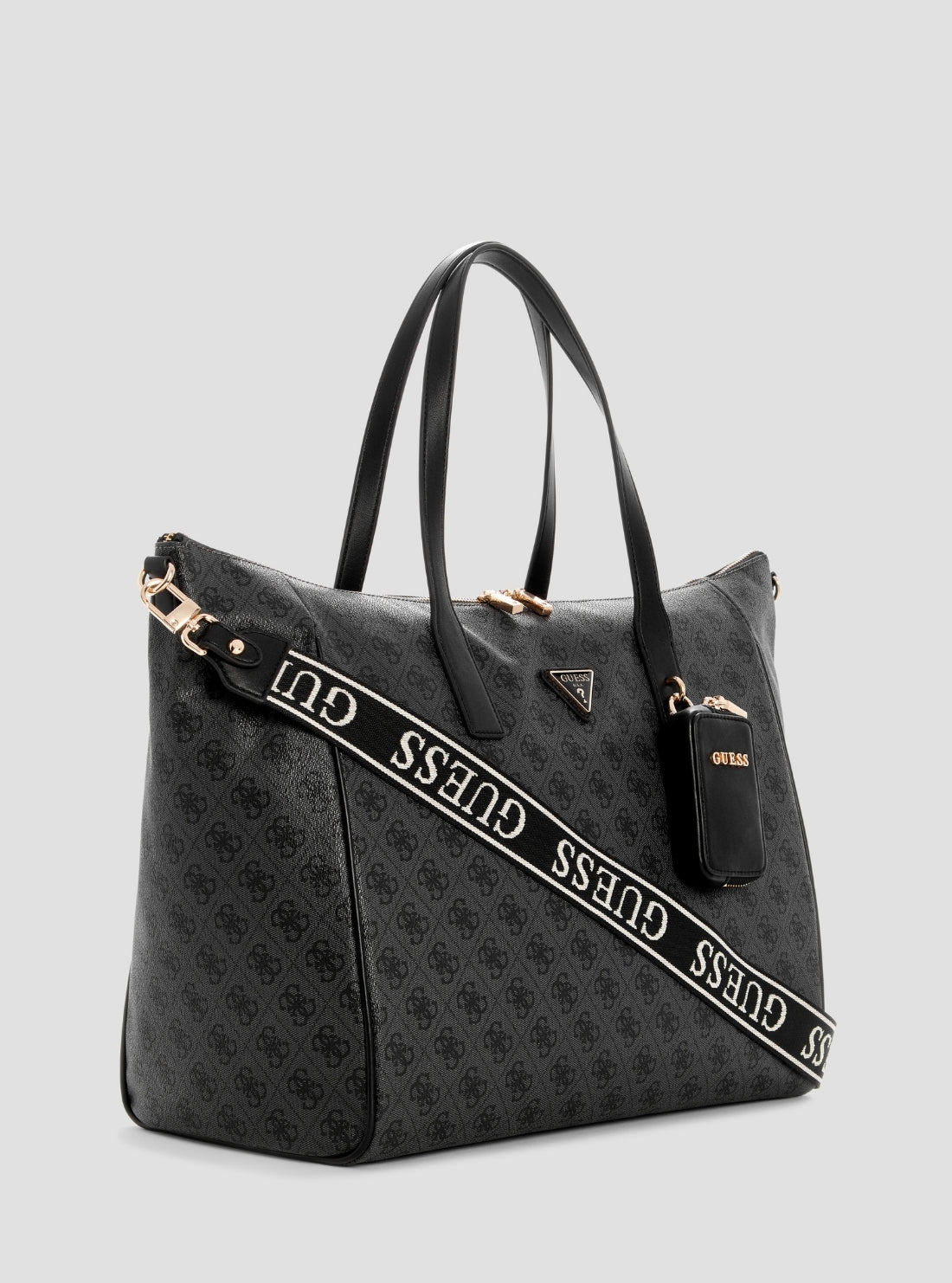 GUESS Womens Black Logo Latona Carry-On Large Tote Bag HB9211017 Side View
