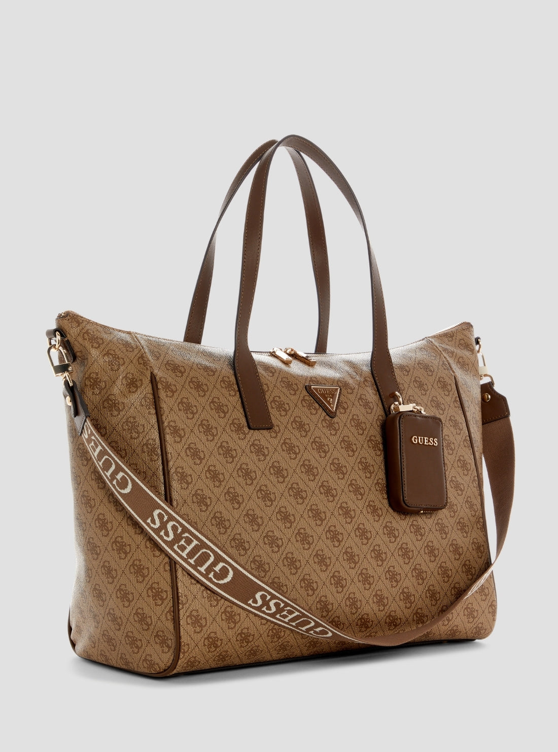 GUESS Womens Brown Logo Latona Carry-On Large Tote Bag HB9211017 Side View