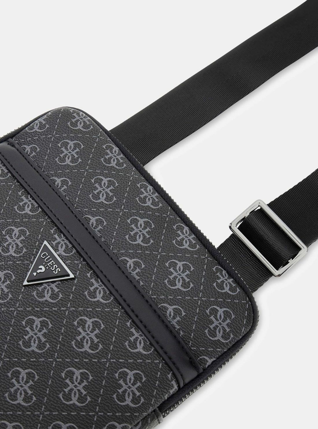 GUES Black Milano Smart Mini Crossbody Bag HMEVZLP2223 Detail View