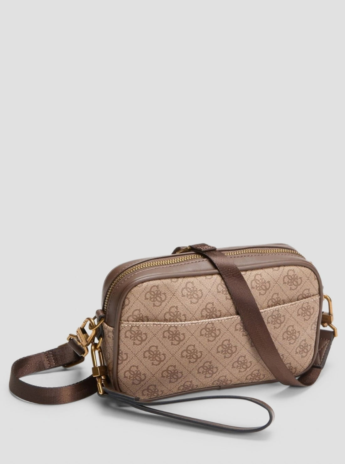 GUESS Mens Beige Brown Milano Camera Bag HMMILOP6150 Back View 