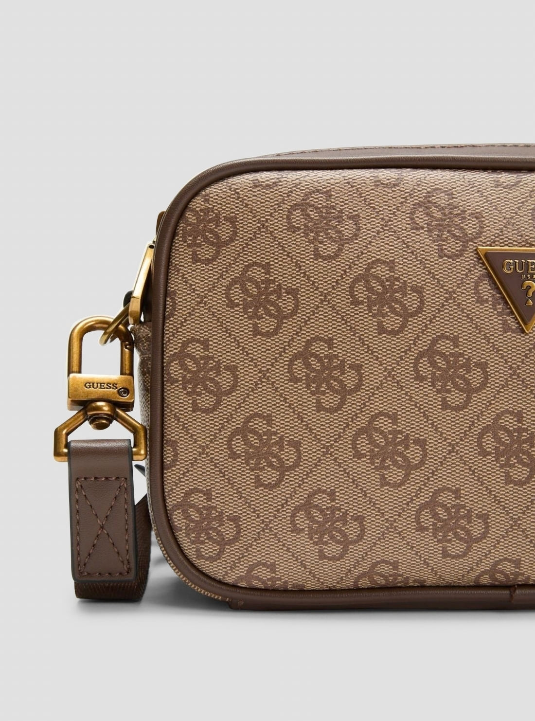 GUESS Mens Beige Brown Milano Camera Bag HMMILOP6150 Detail View