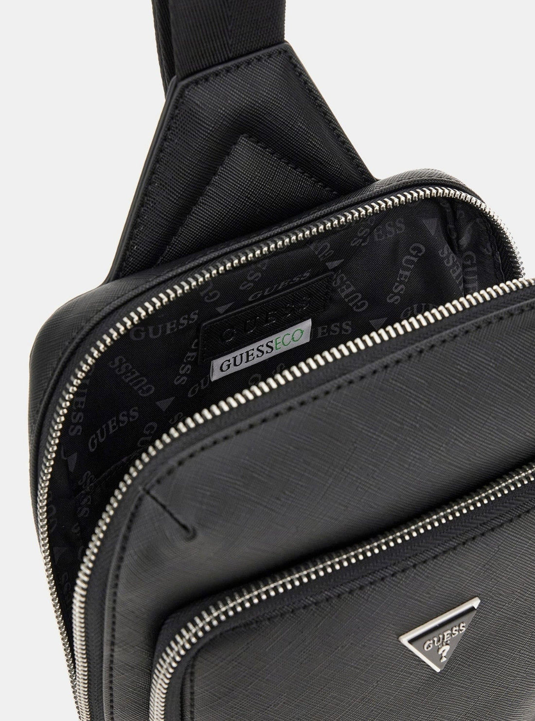 GUESS Mens Black Milano Crossover Bag HMMISAP5226 Detail View