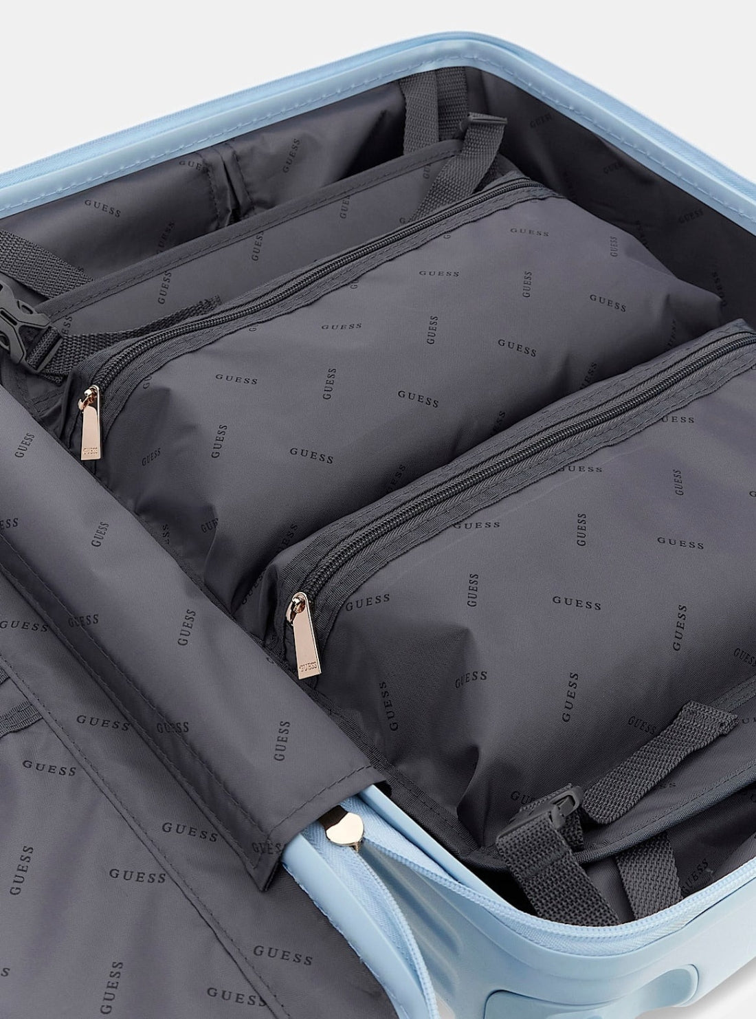 GUESS Luggage Blue Centennial 45cm Suitcase HN9675983 Inside View