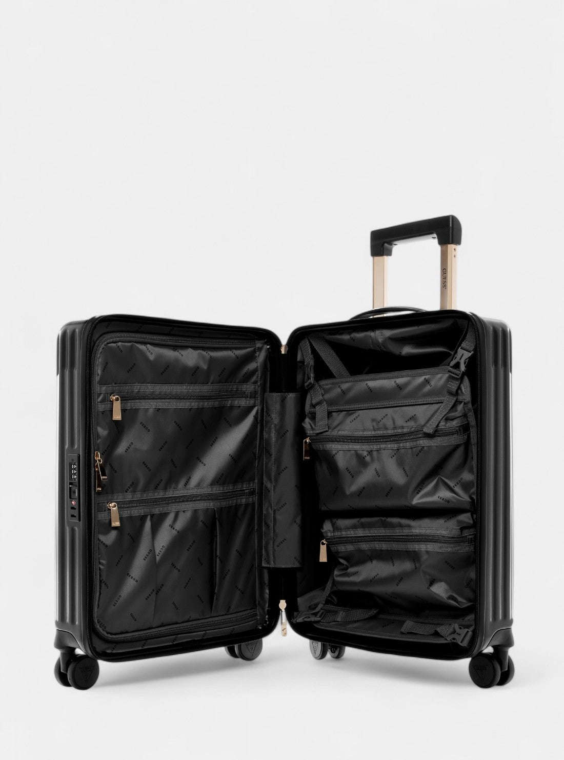 GUESS Womens Black Centennial 45cm Suitcase HN9675983 Inside View