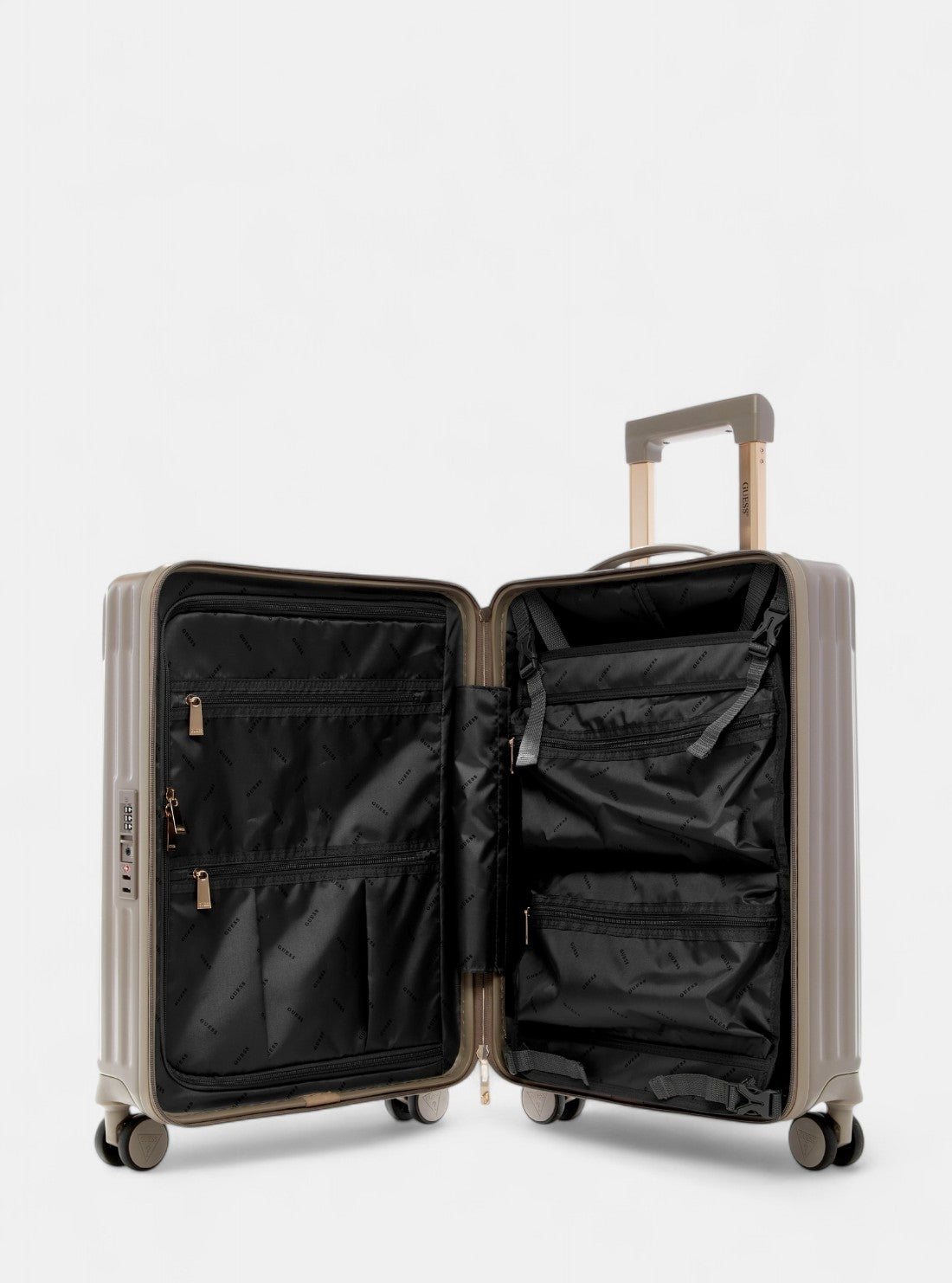 GUESS Womens Brown Centennial 45cm Suitcase HN9675983  Inside View