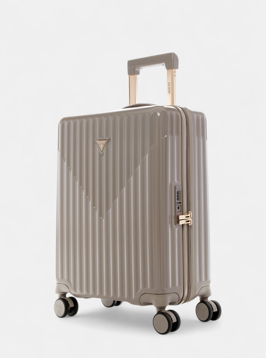 GUESS Womens Brown Centennial 45cm Suitcase HN9675983 Front Side View