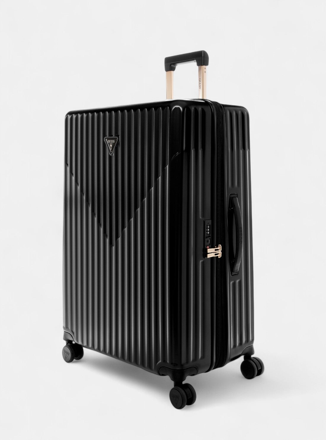 GUESS Womens Black Centennial 71cm Suitcase HN9675988 Front Side View