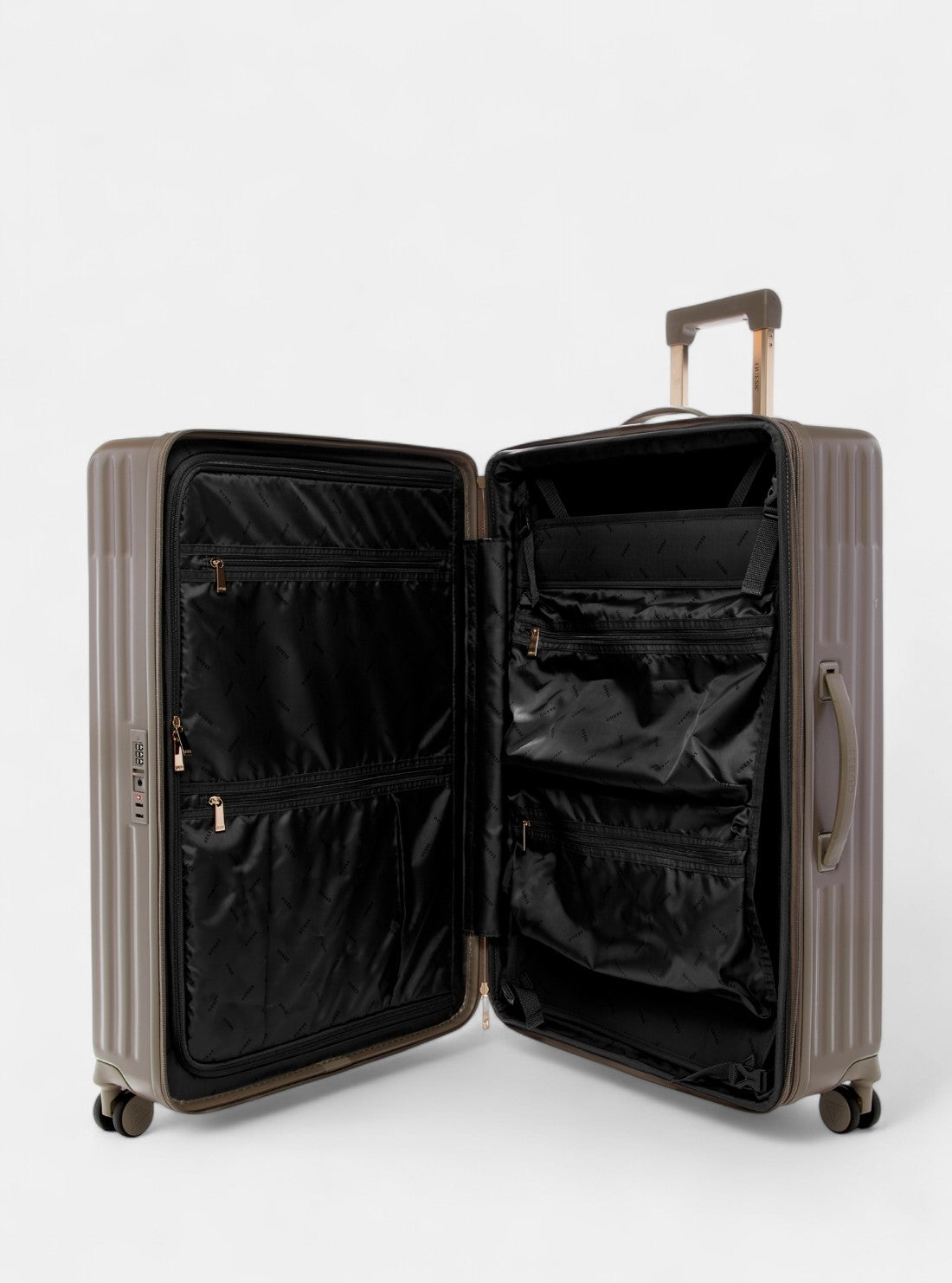 GUESS Womens Brown Centennial 71cm Suitcase HN9675988 Inside View