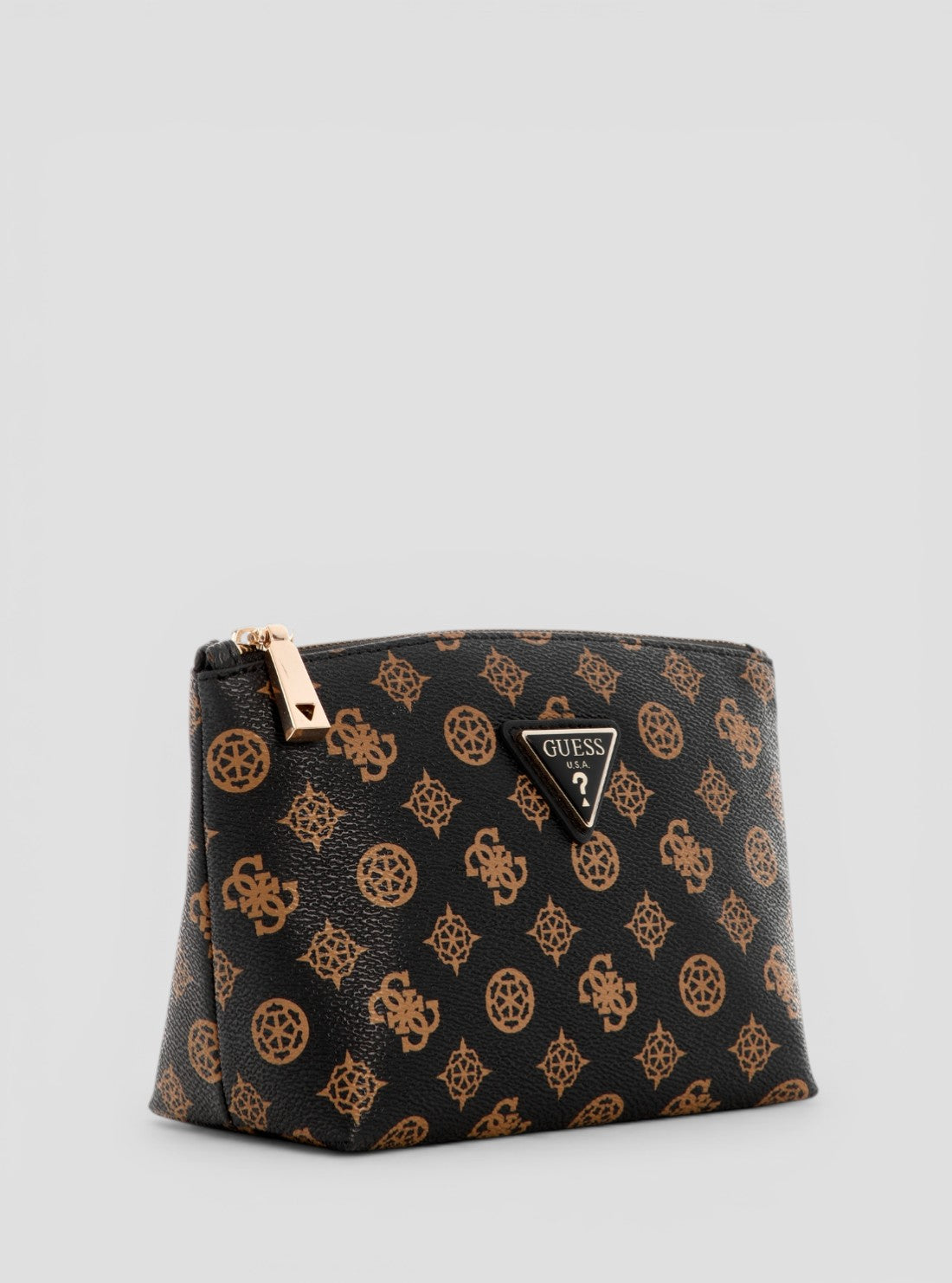 GUESS Womens Brown Logo Wilder Large Top Zip Pouch HP7452959 Side View