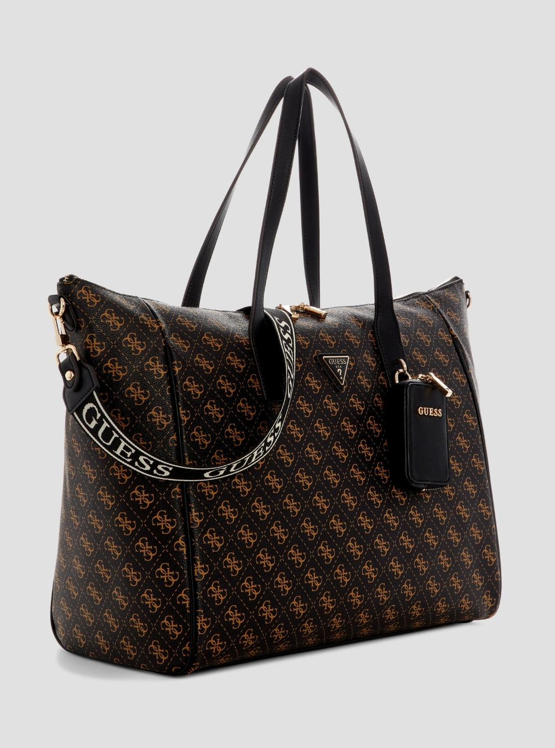 GUESS Womens Brown Logo Latona Carry-On Large Tote Bag HQ9211017 Side View