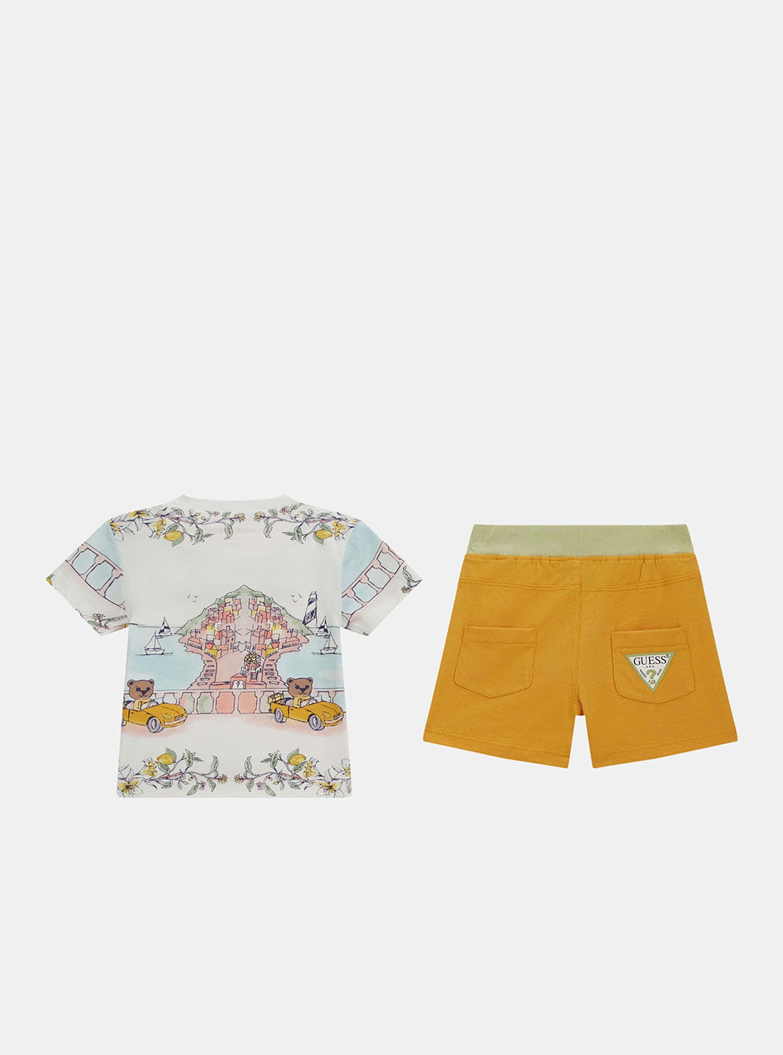 Beige Road Trip Print T-Shirt and Shorts Set (3-24M)