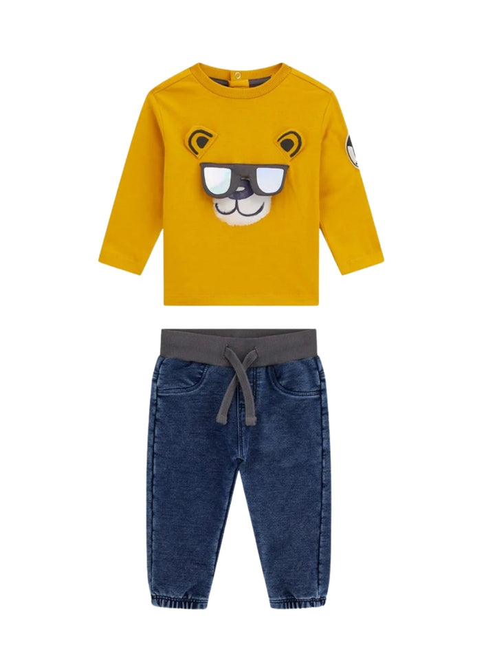 GUESS Kids Dune Gold T-Shirt and Knit Pants Set (0-18m) I5BG06I3Z14 Front View