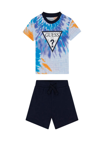 GUESS Kids Blue two-piece GUESS Kids Set (3-24m) I5GG01K8HM4 Front View