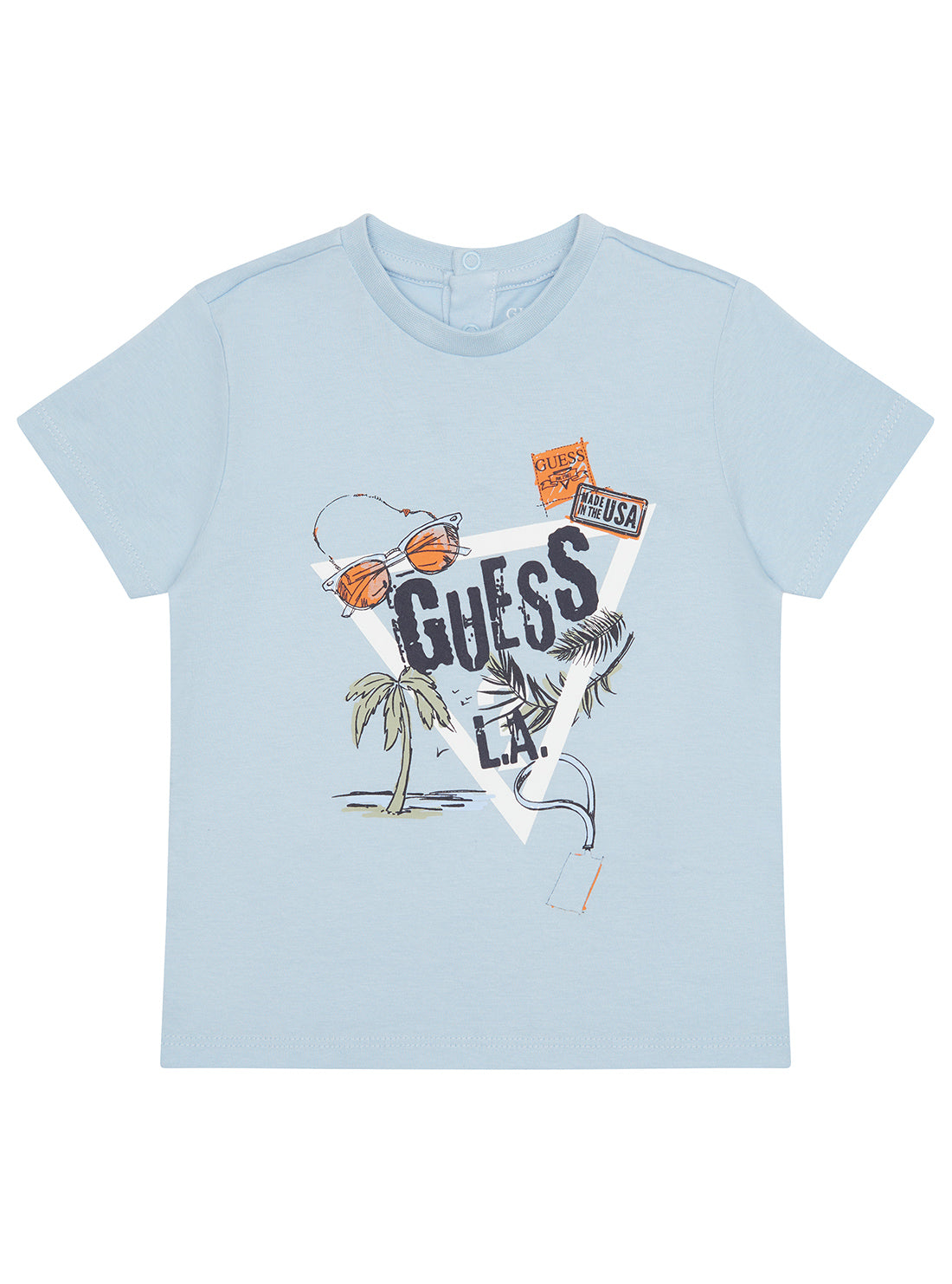 GUESS Kids Blue Graphic Logo T-Shirt (12-24m) I5GI00K8HM4 Front View