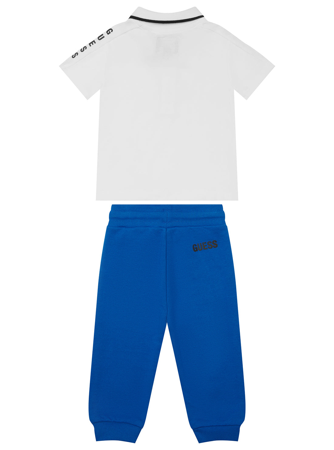 GUESS Kids White Polo and Blue Active Pant Set I5YG03KAPY0 Back View