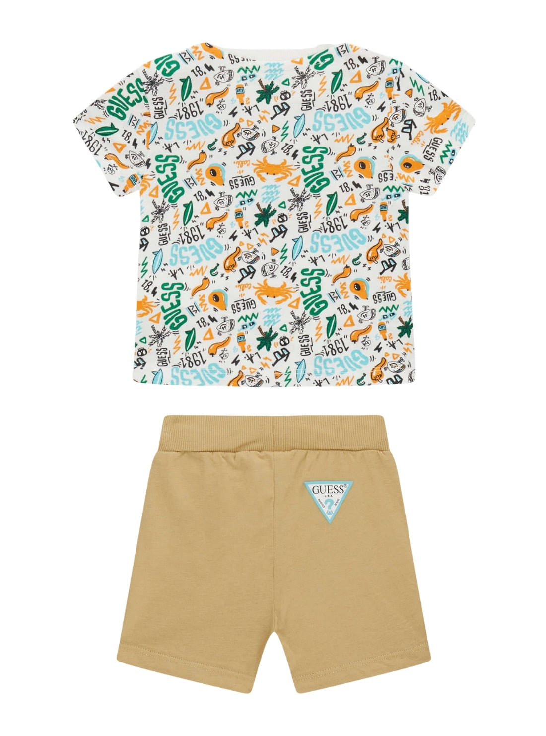 GUESS Kids Summertime Field T-Shirt and Shorts Set (3-24m) Back View