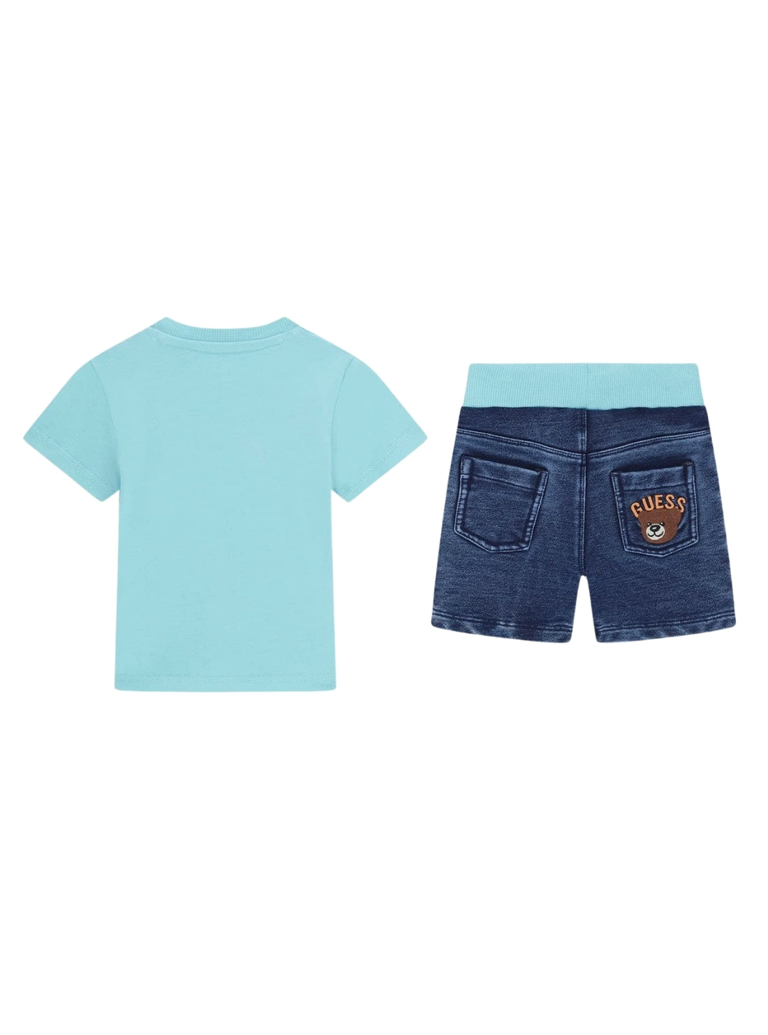 GUESS Kids Teal Surf T-Shirt and Shorts Set (3-24m) Back View