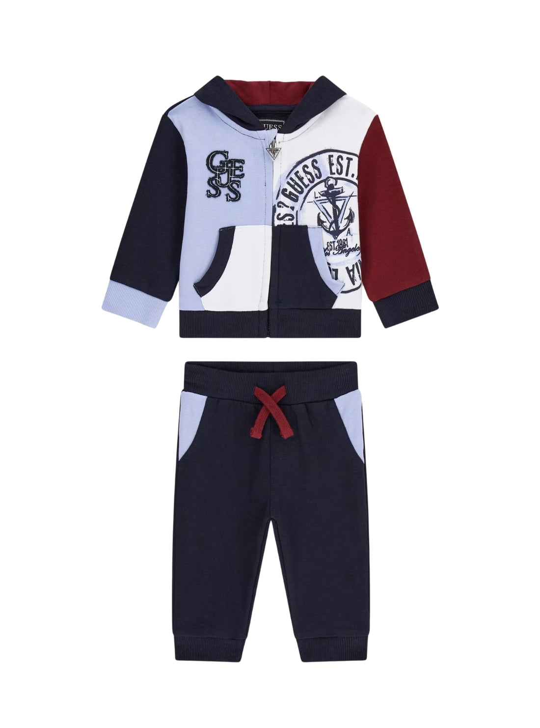 GUESS Kids Multi-Blocking Active Top and Pants Set (0-18m) I6RG07KA6R4 Front View