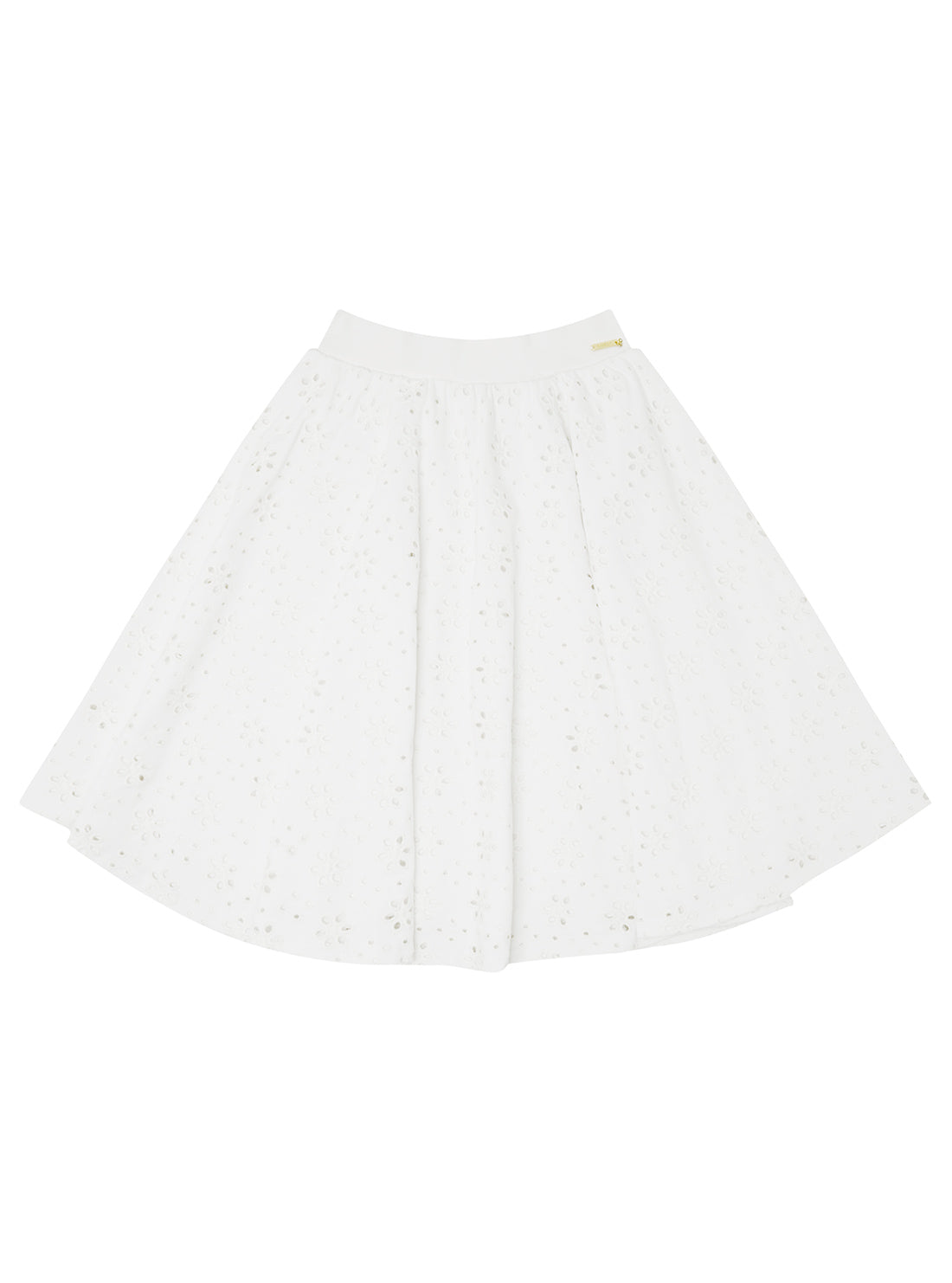 White Sangallo Terry Skirt (7-16) | GUESS Kids | Front view
