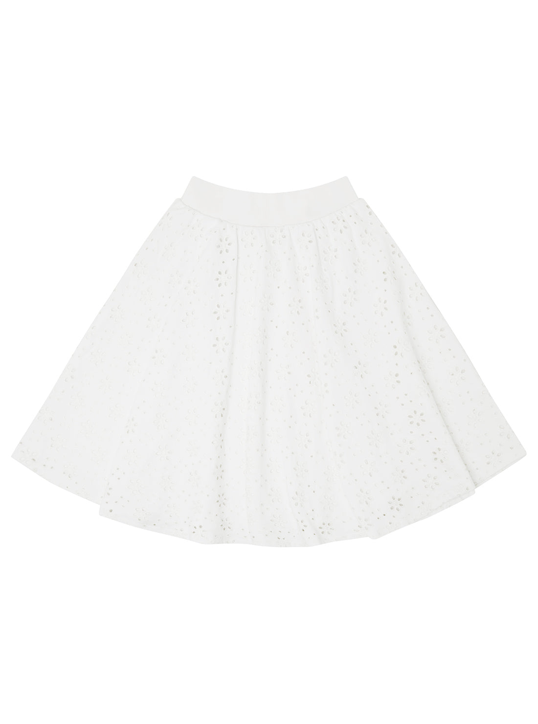White Sangallo Terry Skirt (7-16) | GUESS Kids | back view