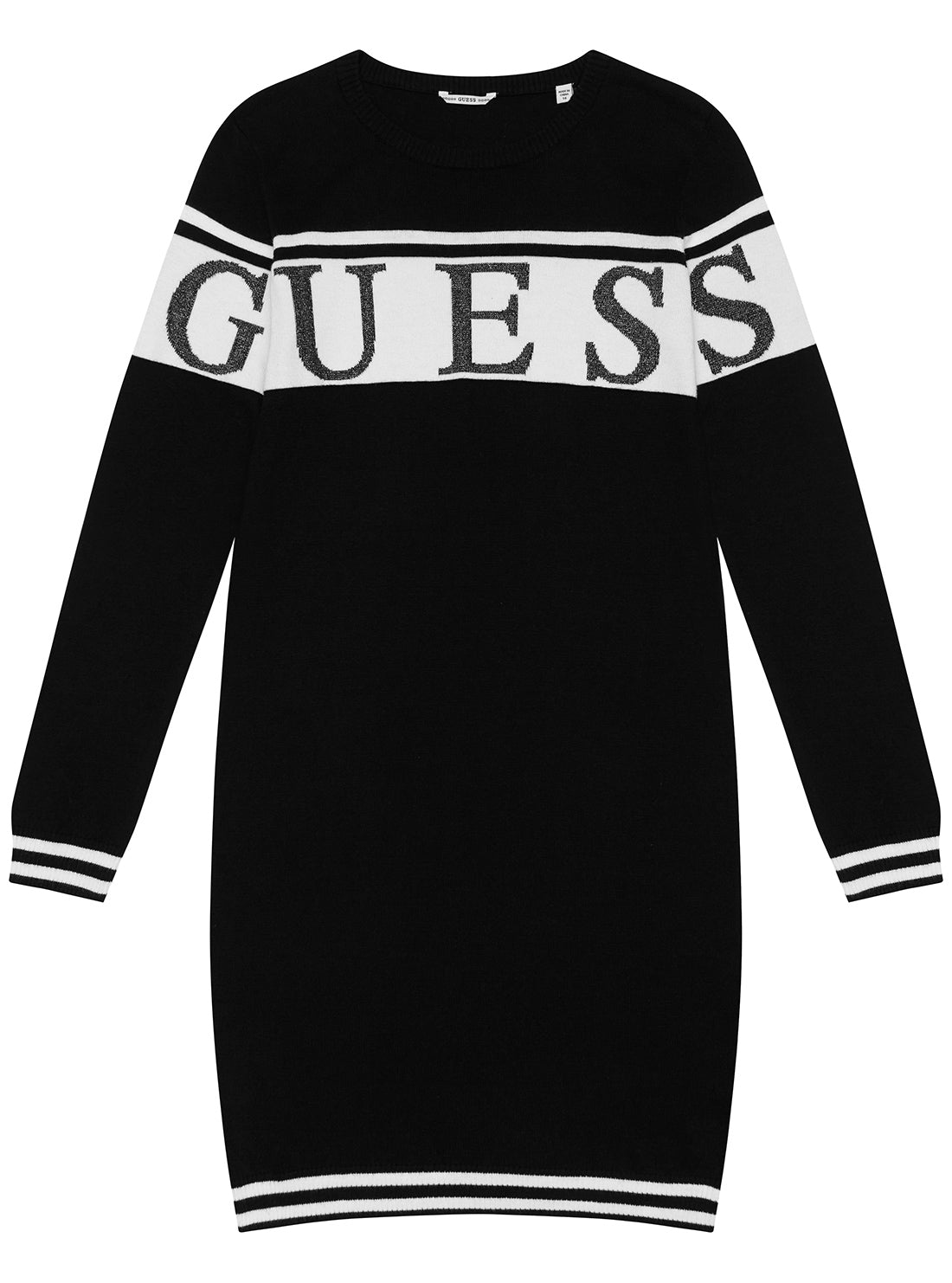 Black Long Sleeve Knit Dress 7 16 GUESS