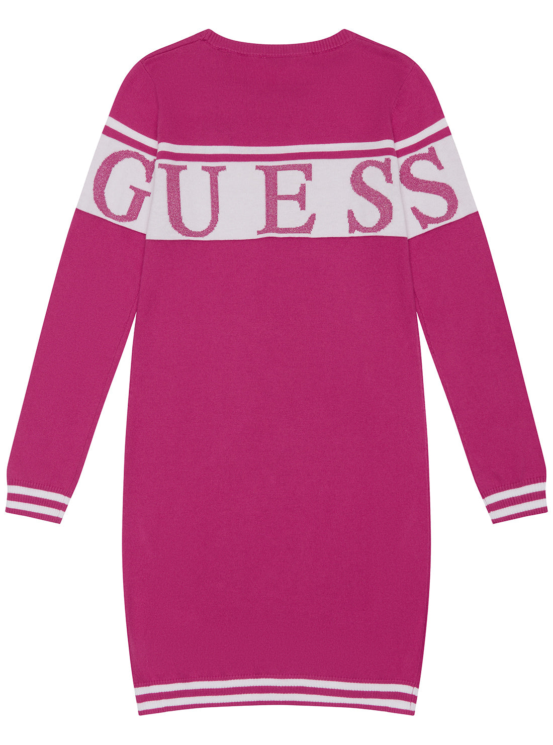 GUESS Pink Long Sleeve Knit Dress (7-16) back view