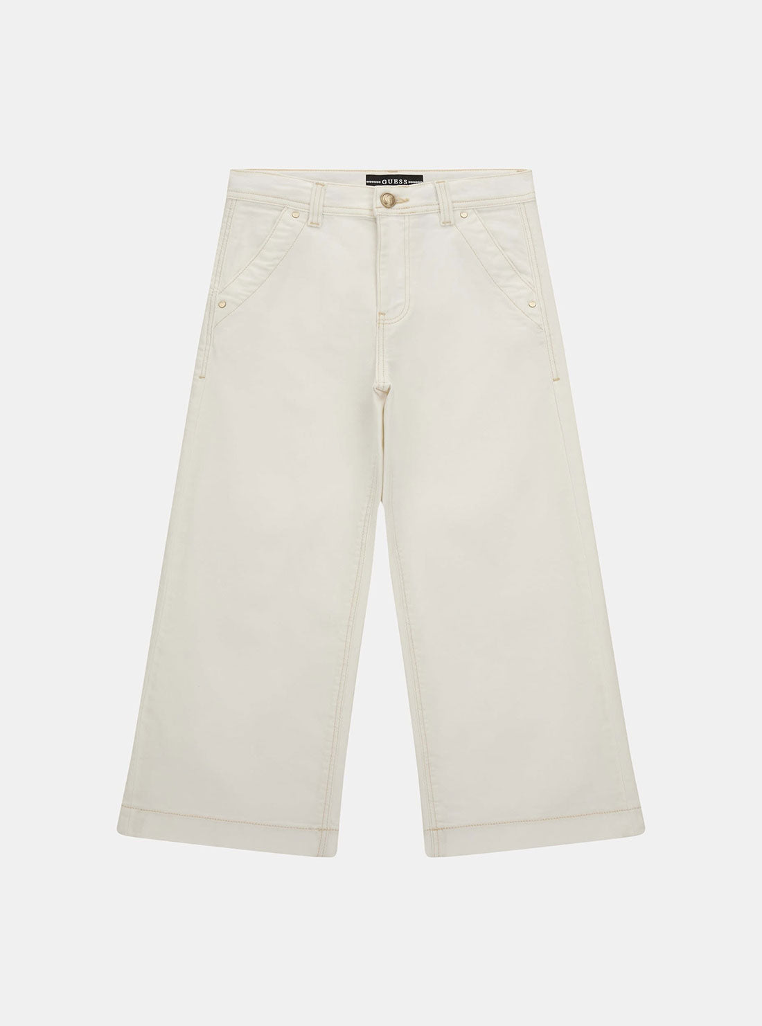 GUESS White Denim Culotte Pants (2-7) front view