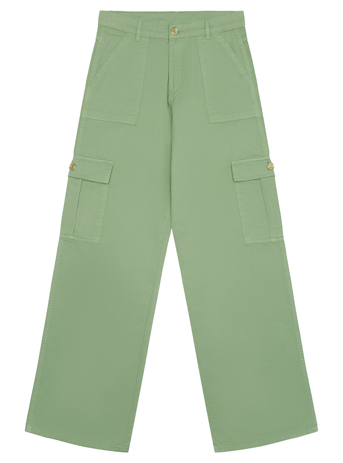 GUESS Green Twill Cargo Pants (7-16) front view