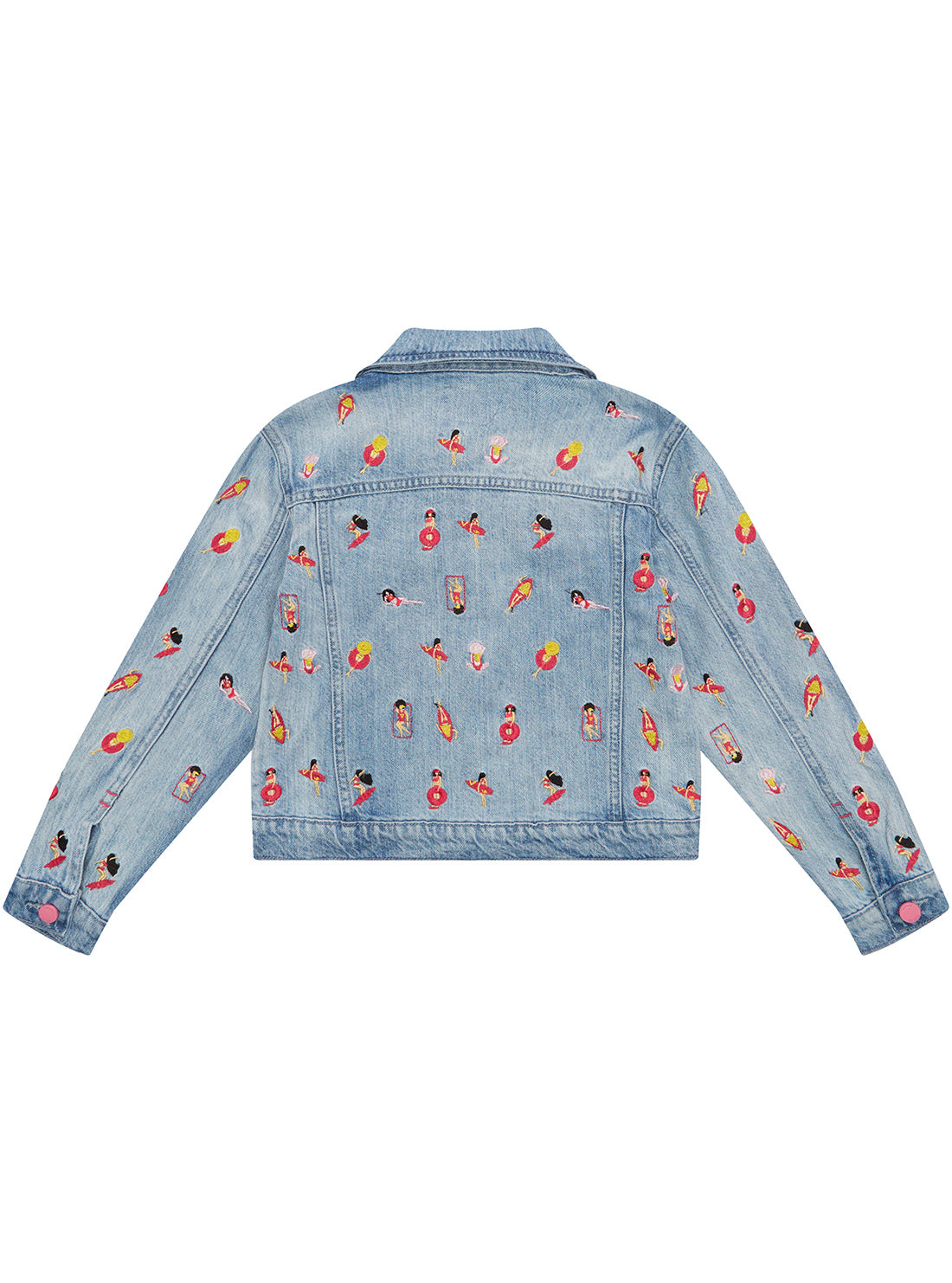 Blue Denim Surf Girl Embroidered Jacket