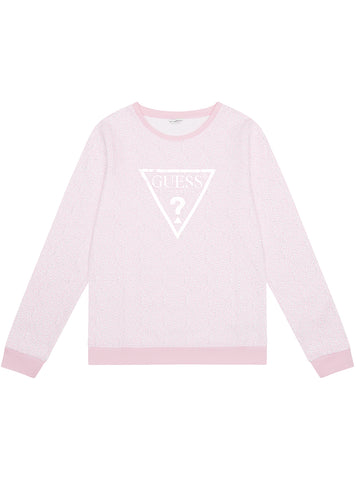 Pink Flower Print Long Sleeve Jumper (7-16)