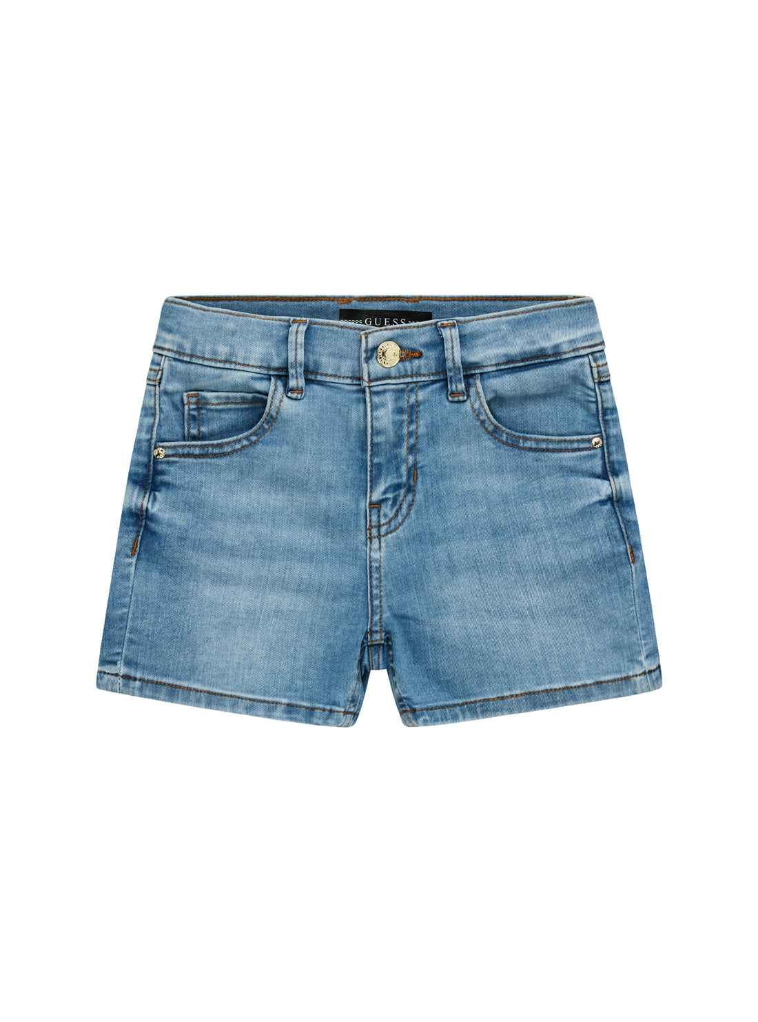 GUESS Kids Blue Stretch Denim Shorts (7-16) J4RD20D4CA0 Front View
