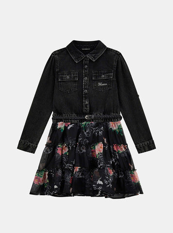 Black Floral mini Dress (7-16)