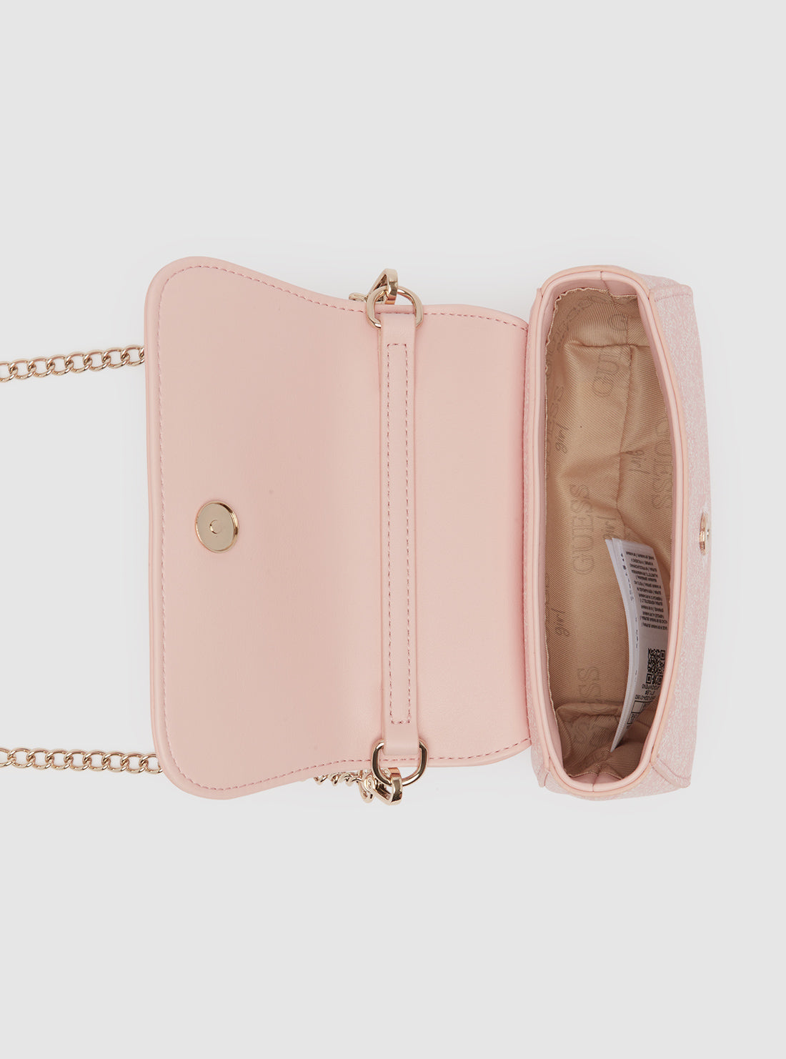 GUESS Kids Pink Crossbody Flap Bag J4YZ42WFEN0 Inside View